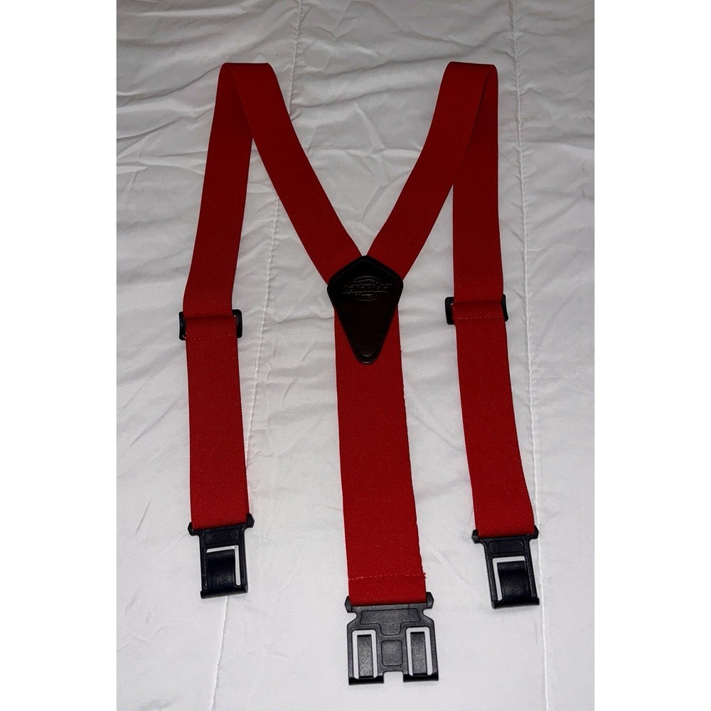 Dickies Men's Red‎ Elastic X-Back Heavy Duty Clip-End Work Suspender Braces